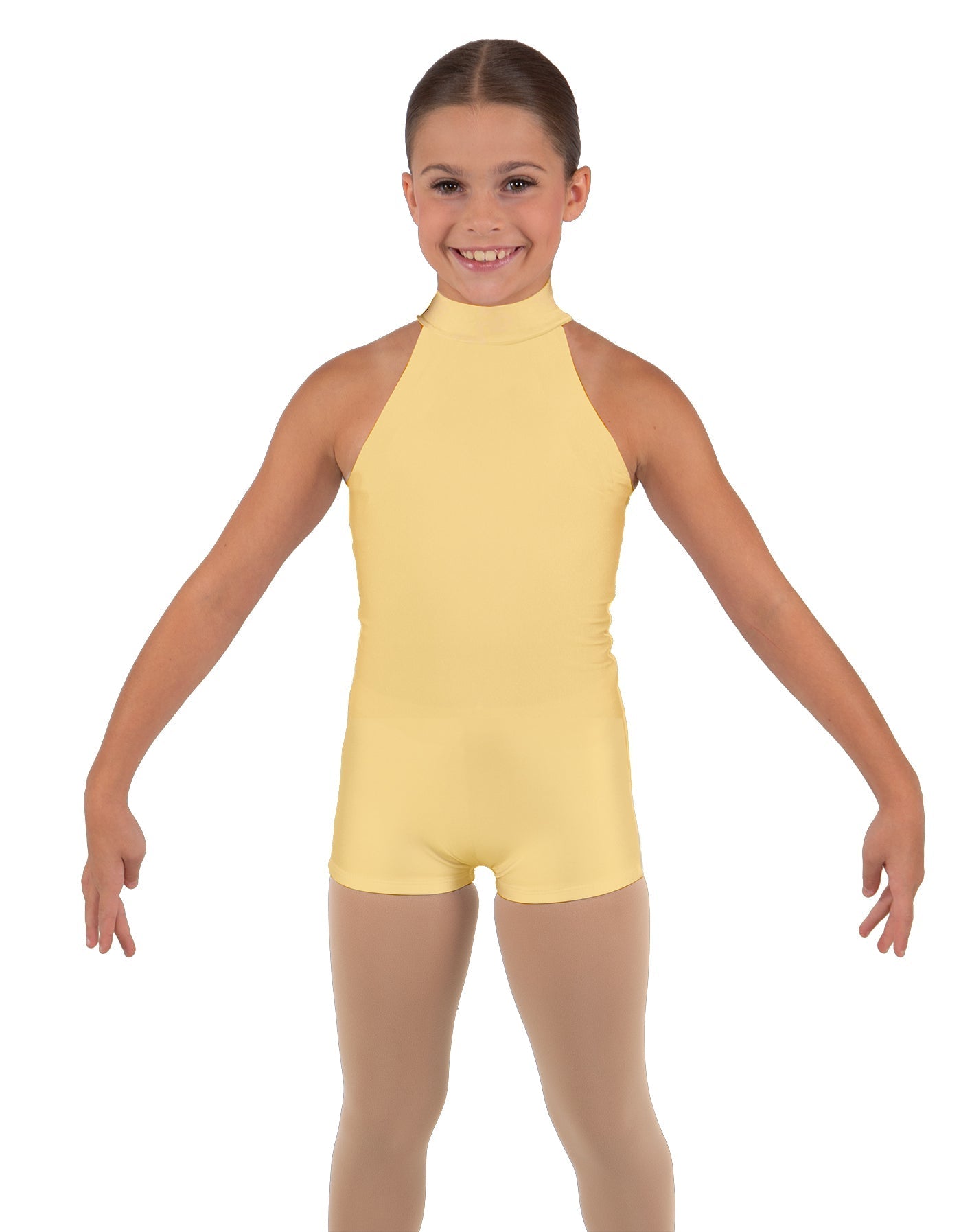 Solid Lycra Halter Collar Biketard