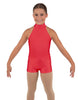 Solid Lycra Halter Collar Biketard