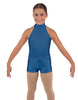 Solid Lycra Halter Collar Biketard