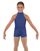 Solid Lycra Halter Collar Biketard