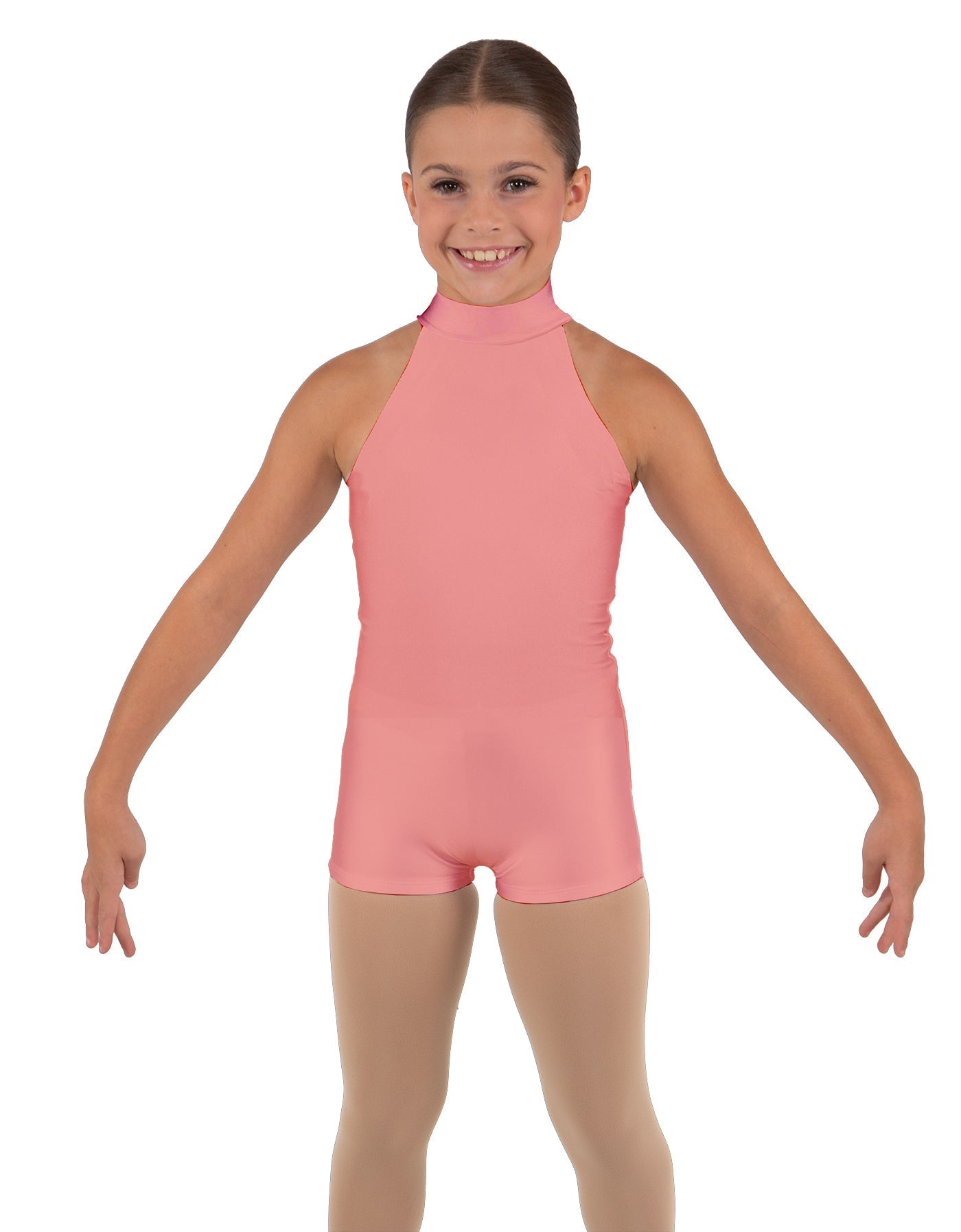Solid Lycra Halter Collar Biketard