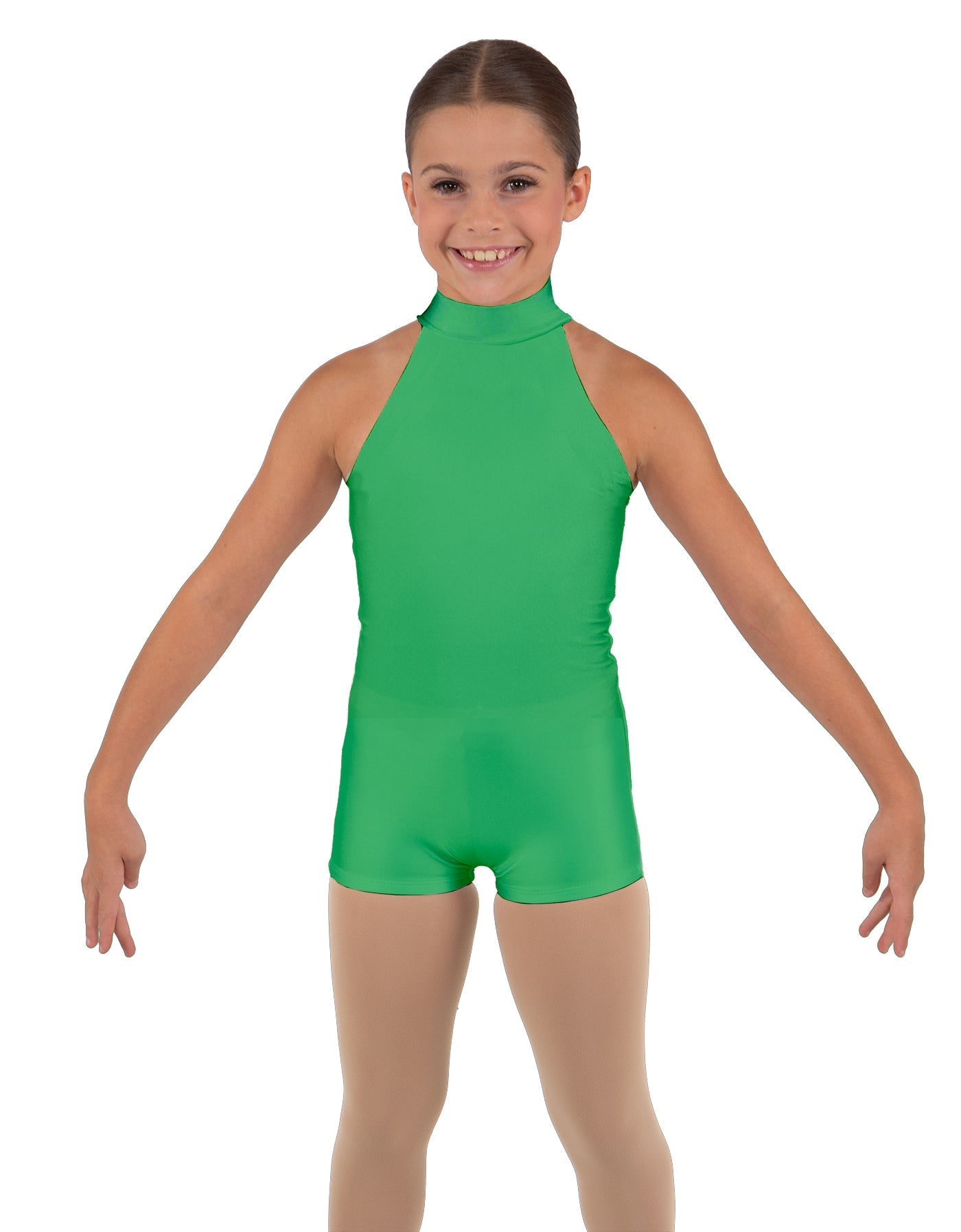 Solid Lycra Halter Collar Biketard