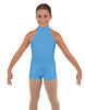 Solid Lycra Halter Collar Biketard