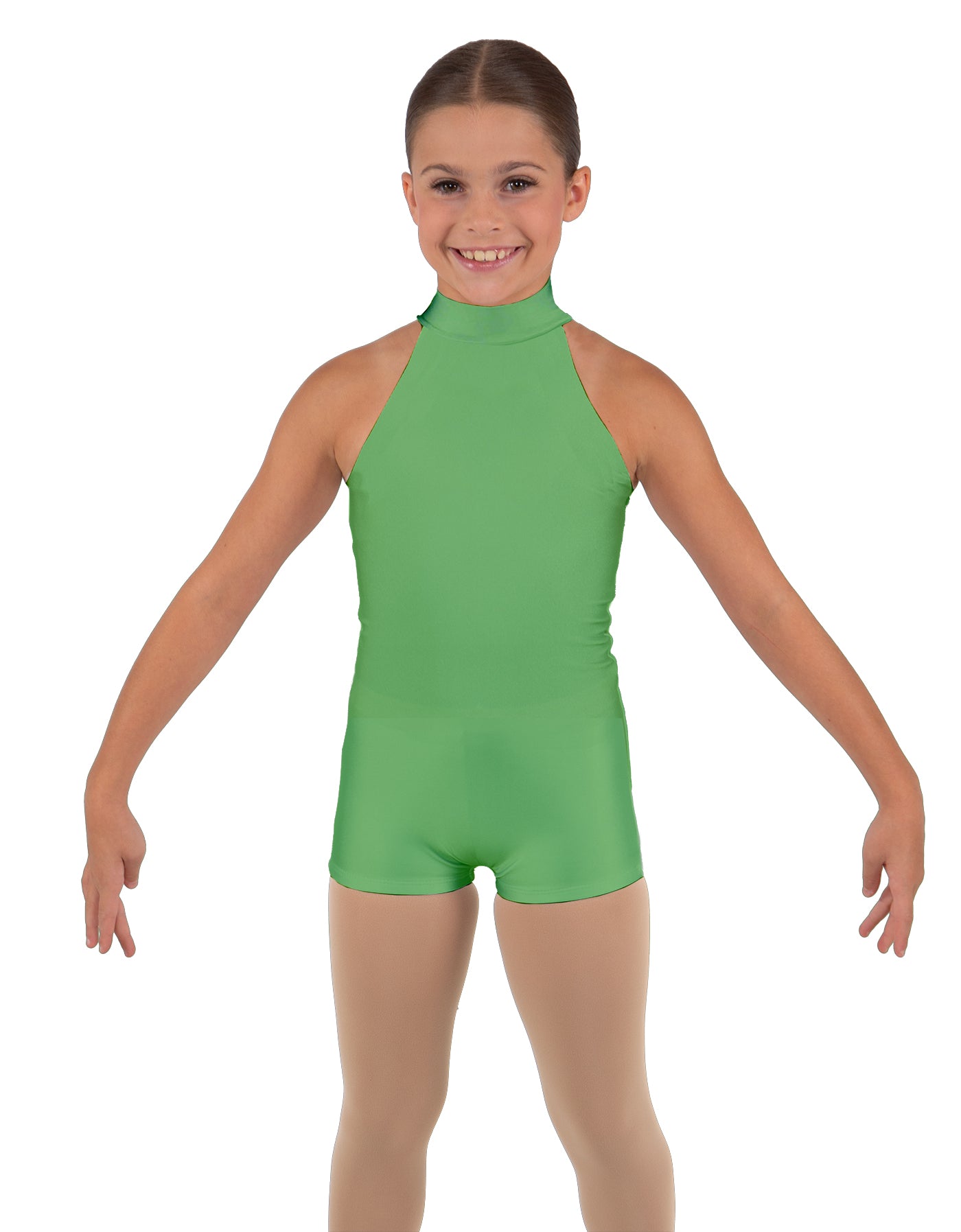 Solid Lycra Halter Collar Biketard