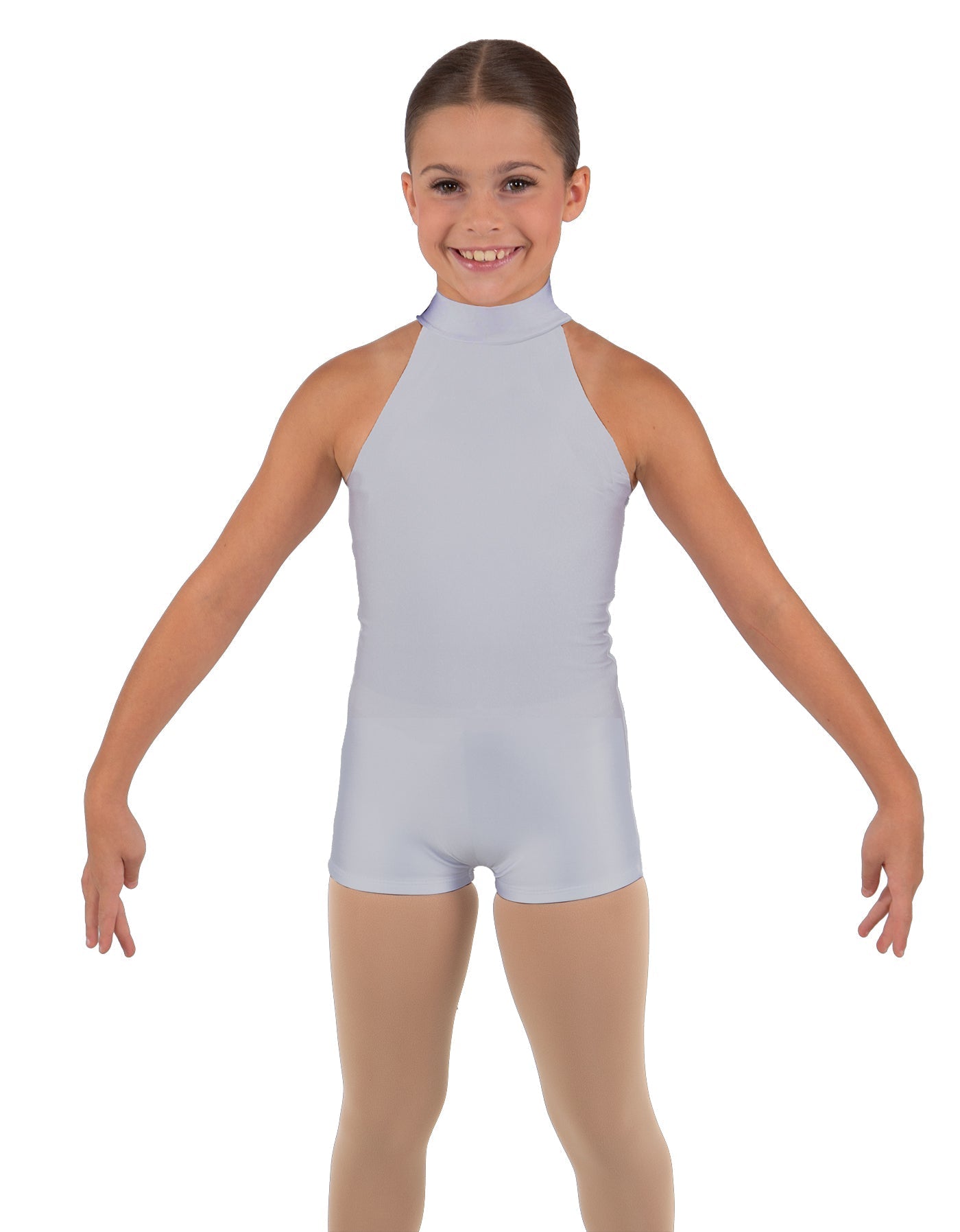 Solid Lycra Halter Collar Biketard
