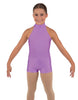 Solid Lycra Halter Collar Biketard