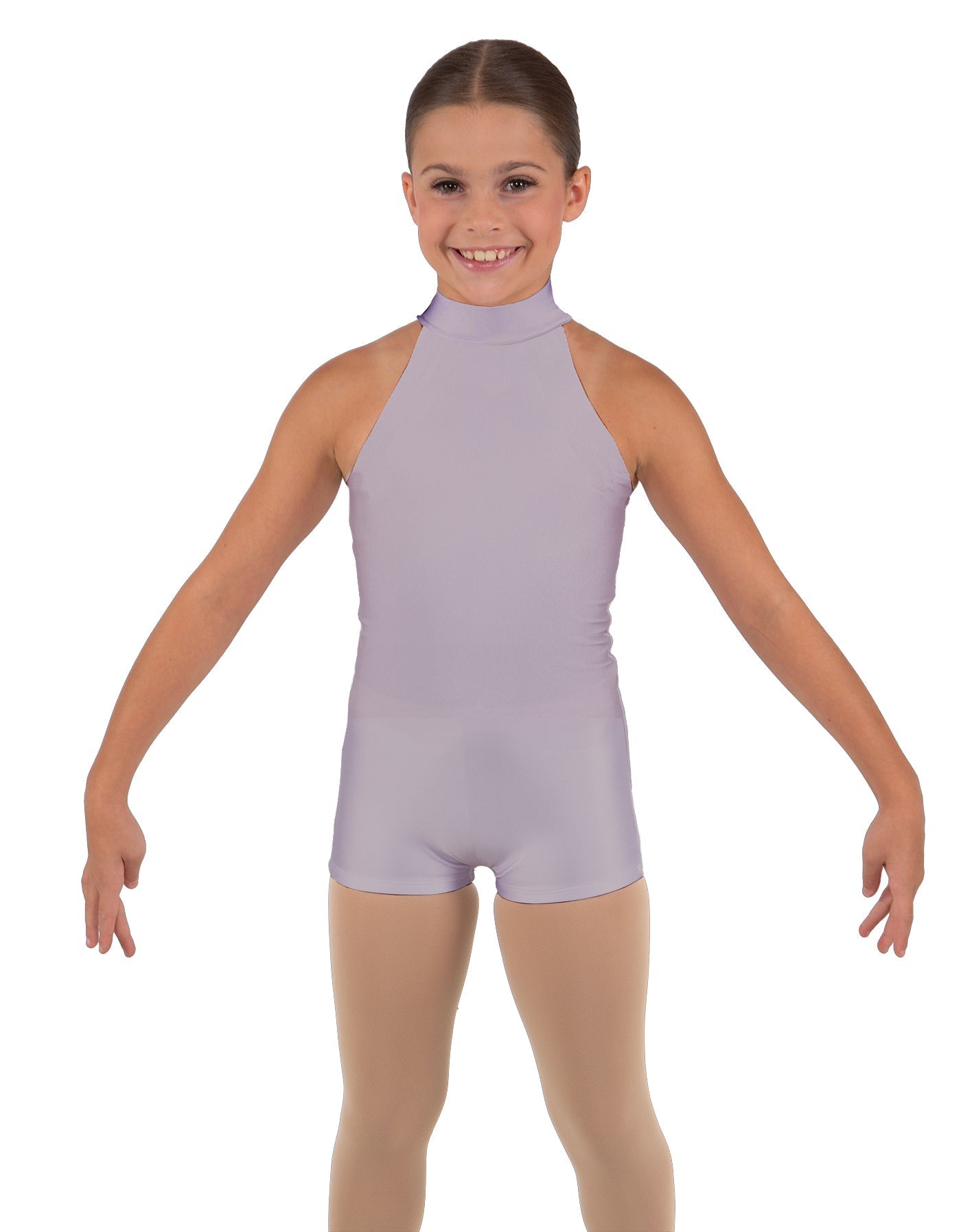 Solid Lycra Halter Collar Biketard