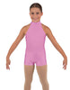 Solid Lycra Halter Collar Biketard