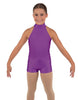 Solid Lycra Halter Collar Biketard