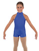 Solid Lycra Halter Collar Biketard