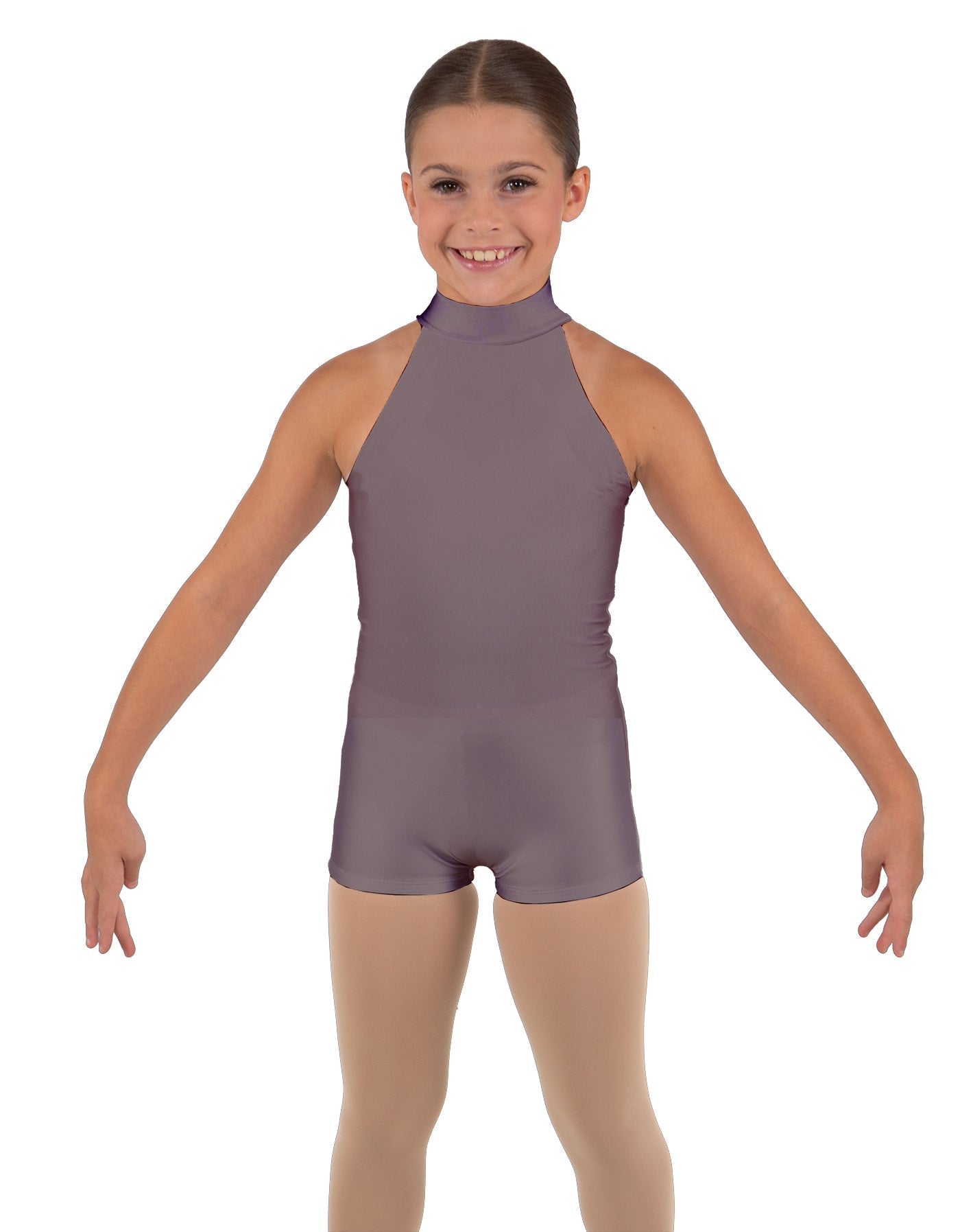 Solid Lycra Halter Collar Biketard