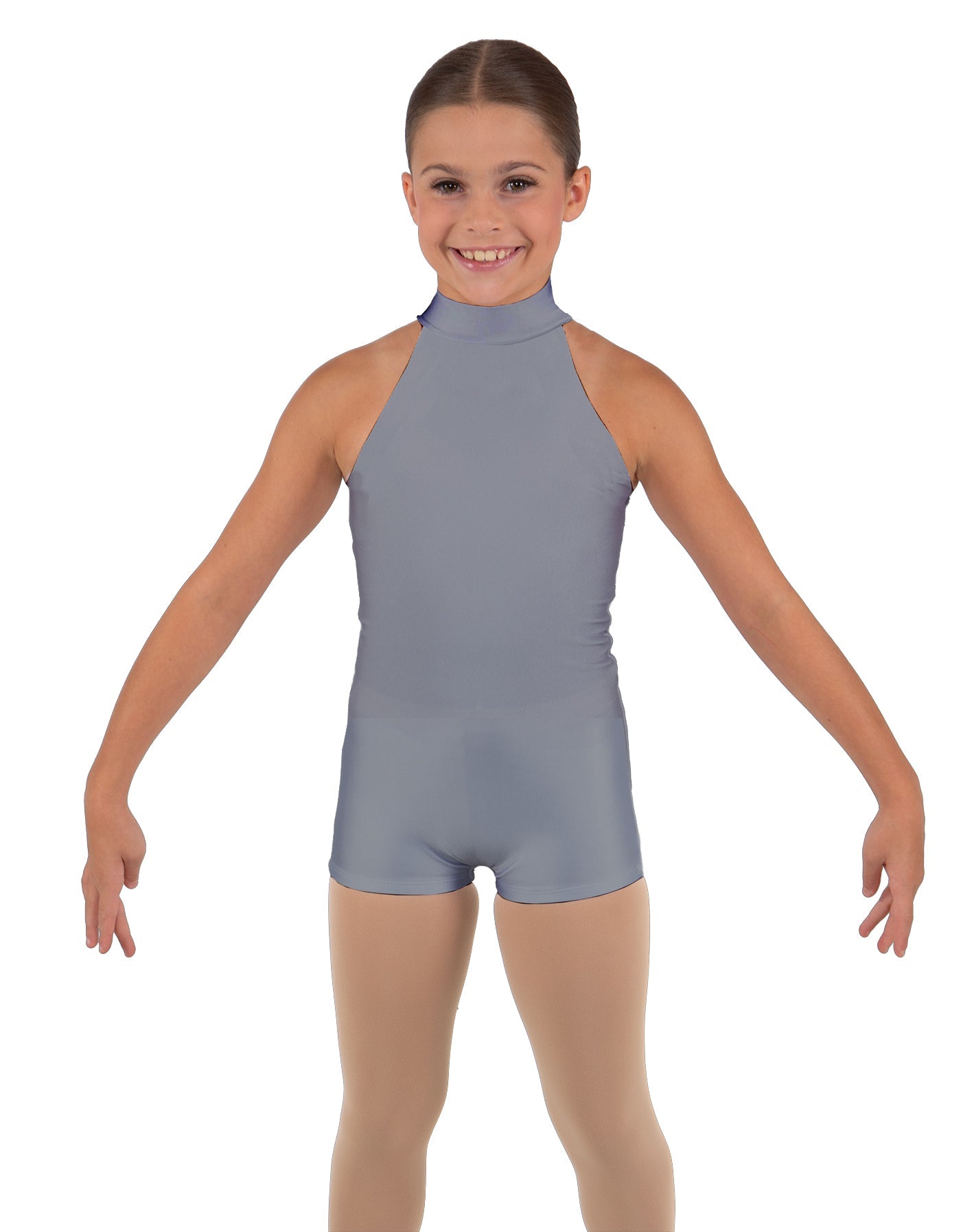Solid Lycra Halter Collar Biketard