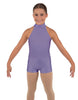 Solid Lycra Halter Collar Biketard