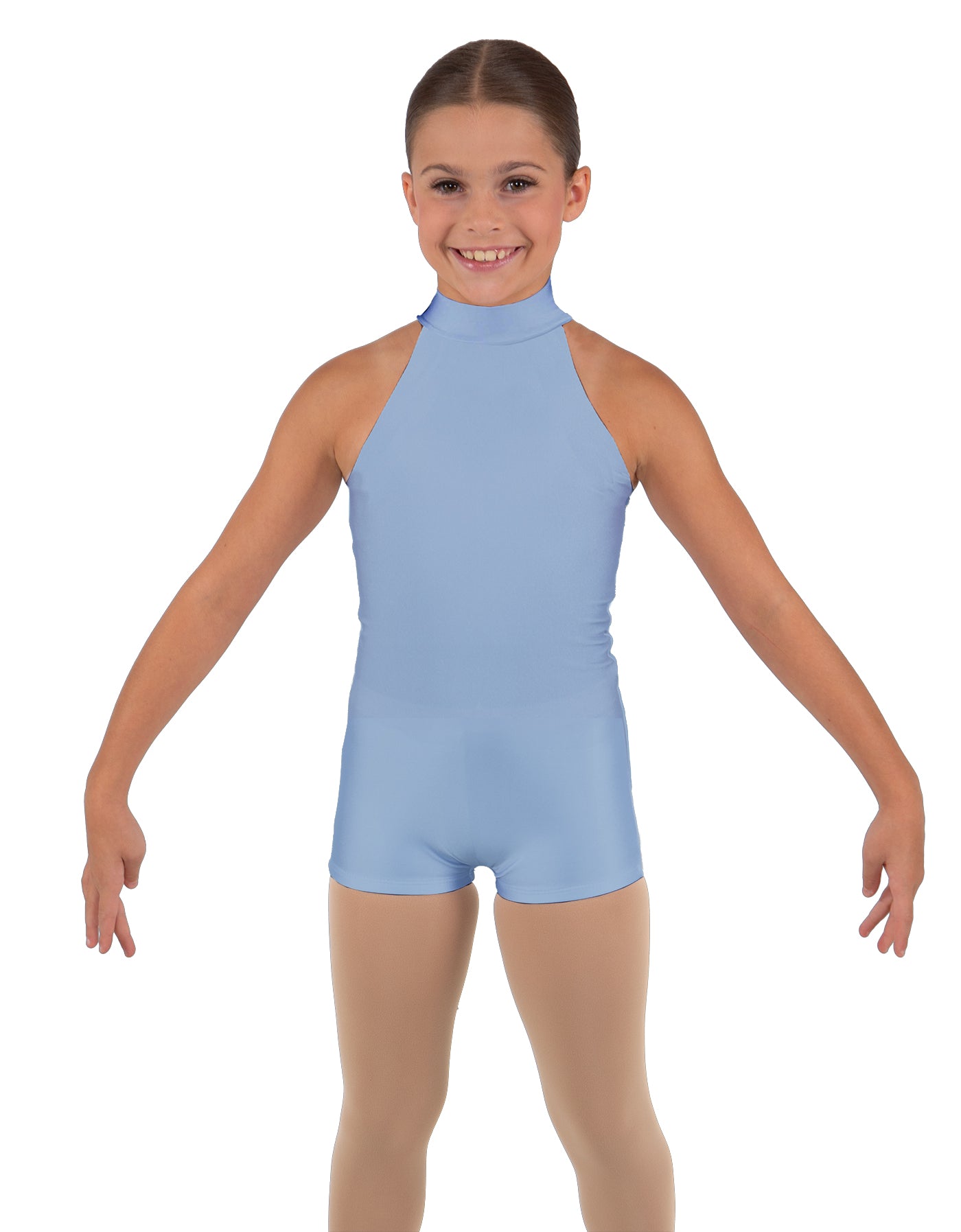 Solid Lycra Halter Collar Biketard