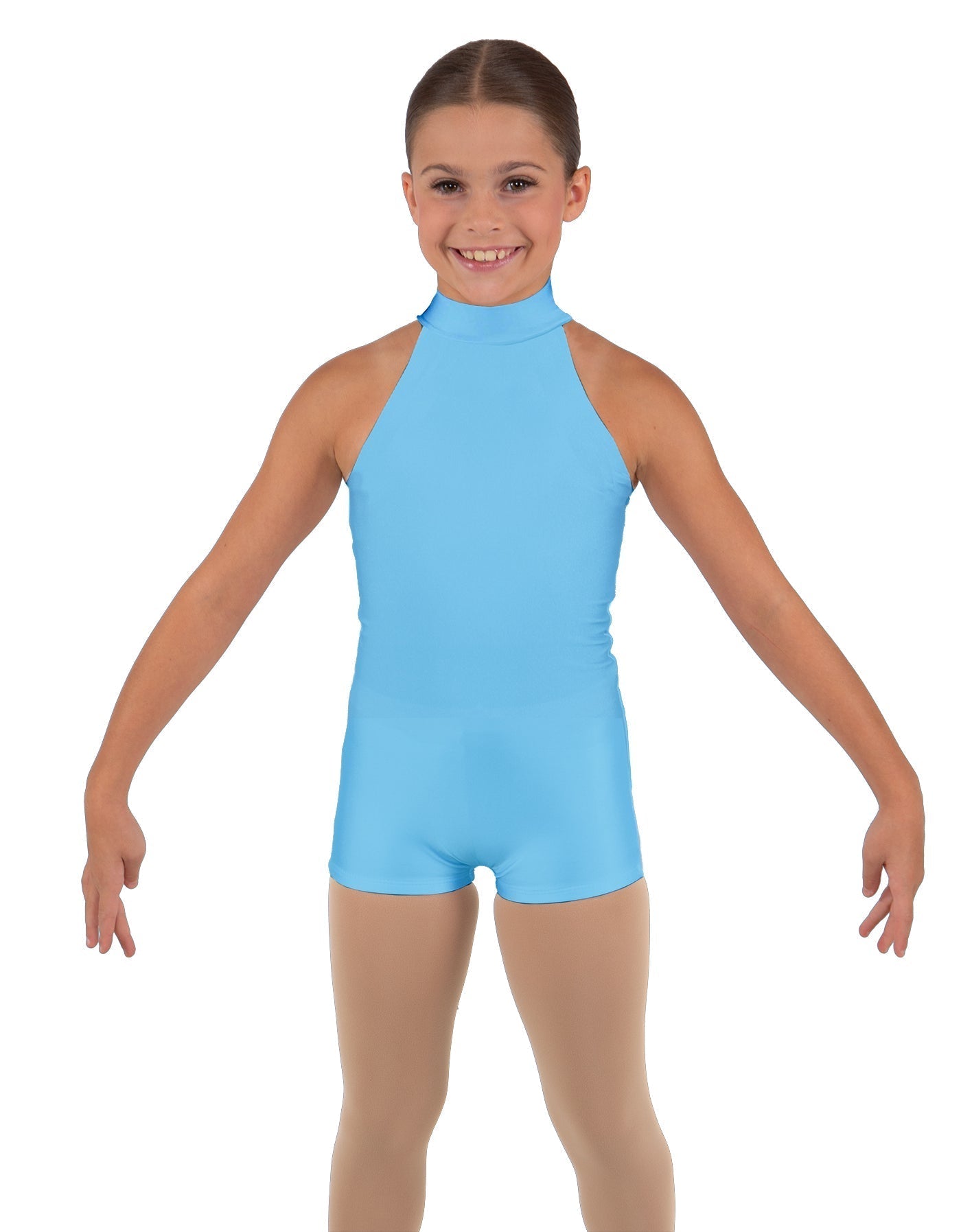 Solid Lycra Halter Collar Biketard
