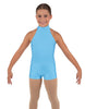 Solid Lycra Halter Collar Biketard