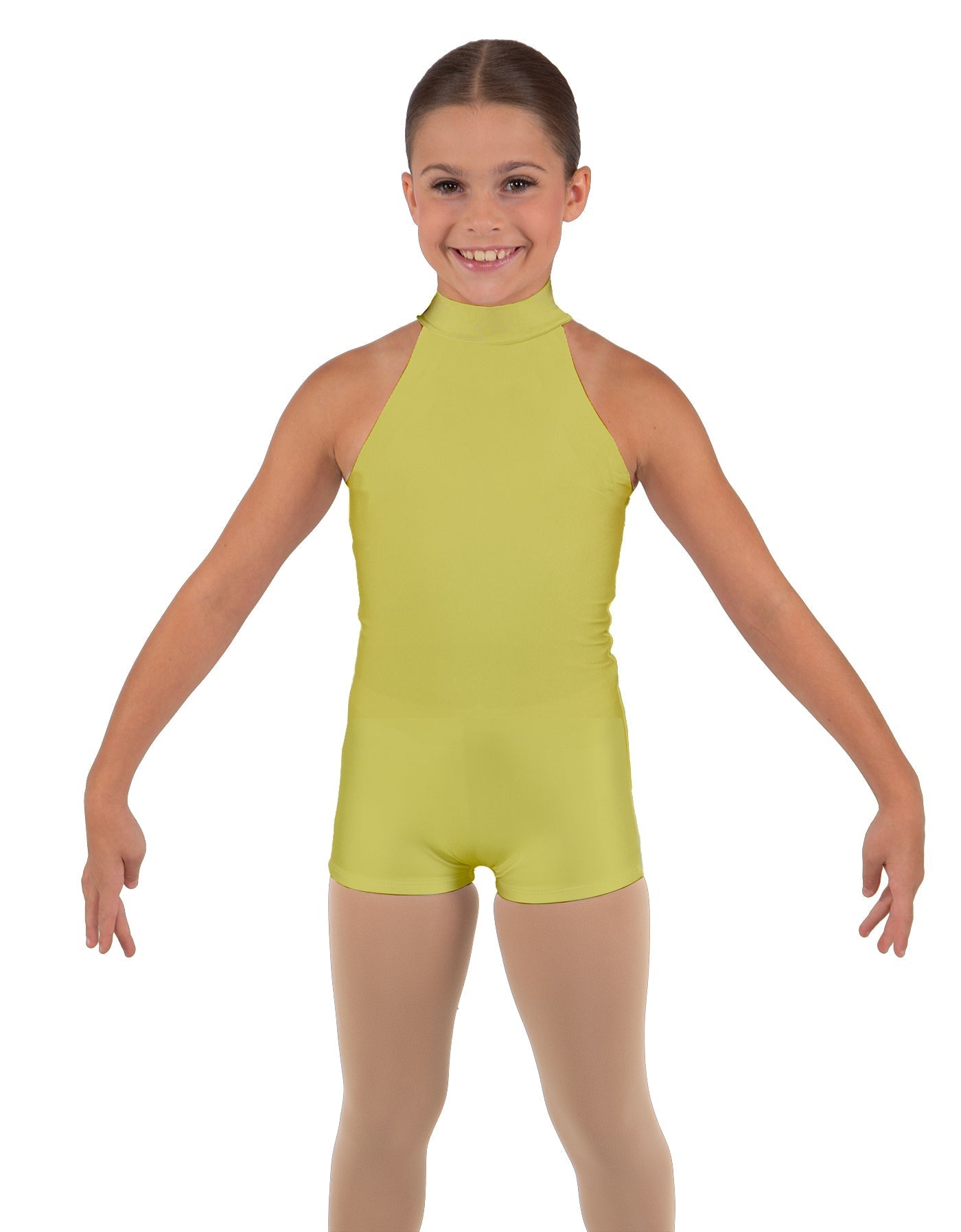 Solid Lycra Halter Collar Biketard