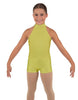 Solid Lycra Halter Collar Biketard