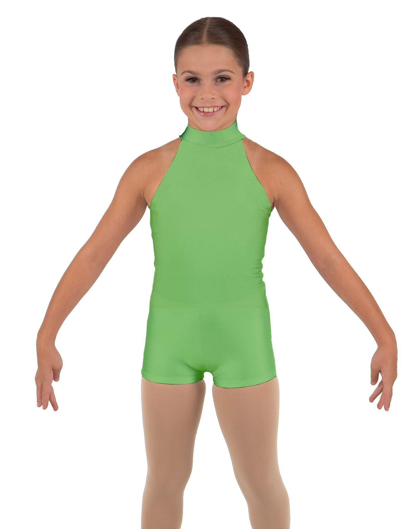 Solid Lycra Halter Collar Biketard
