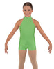 Solid Lycra Halter Collar Biketard