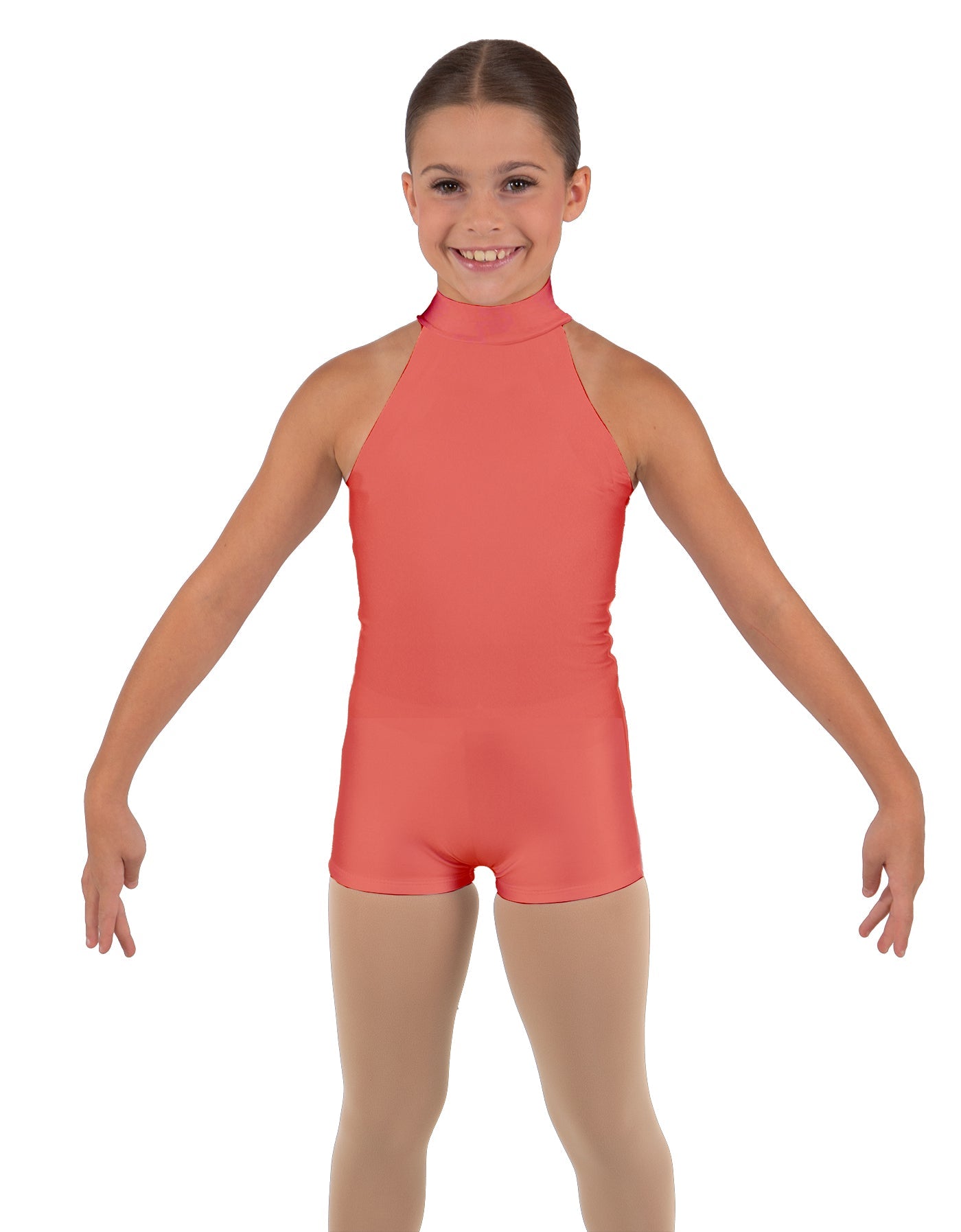 Solid Lycra Halter Collar Biketard