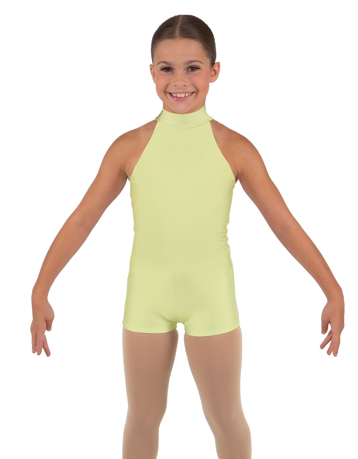Solid Lycra Halter Collar Biketard