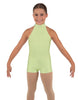 Solid Lycra Halter Collar Biketard