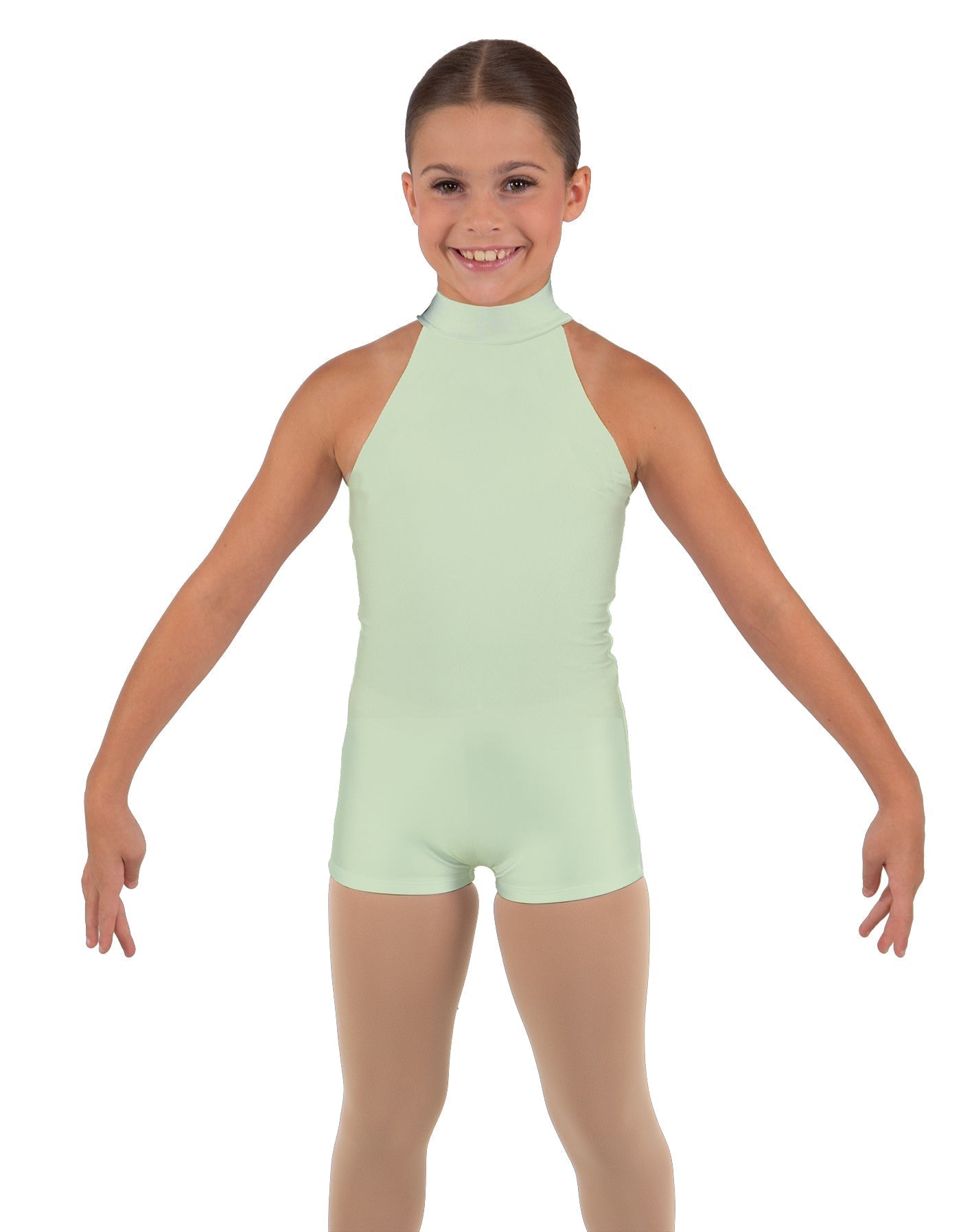 Solid Lycra Halter Collar Biketard