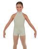 Solid Lycra Halter Collar Biketard