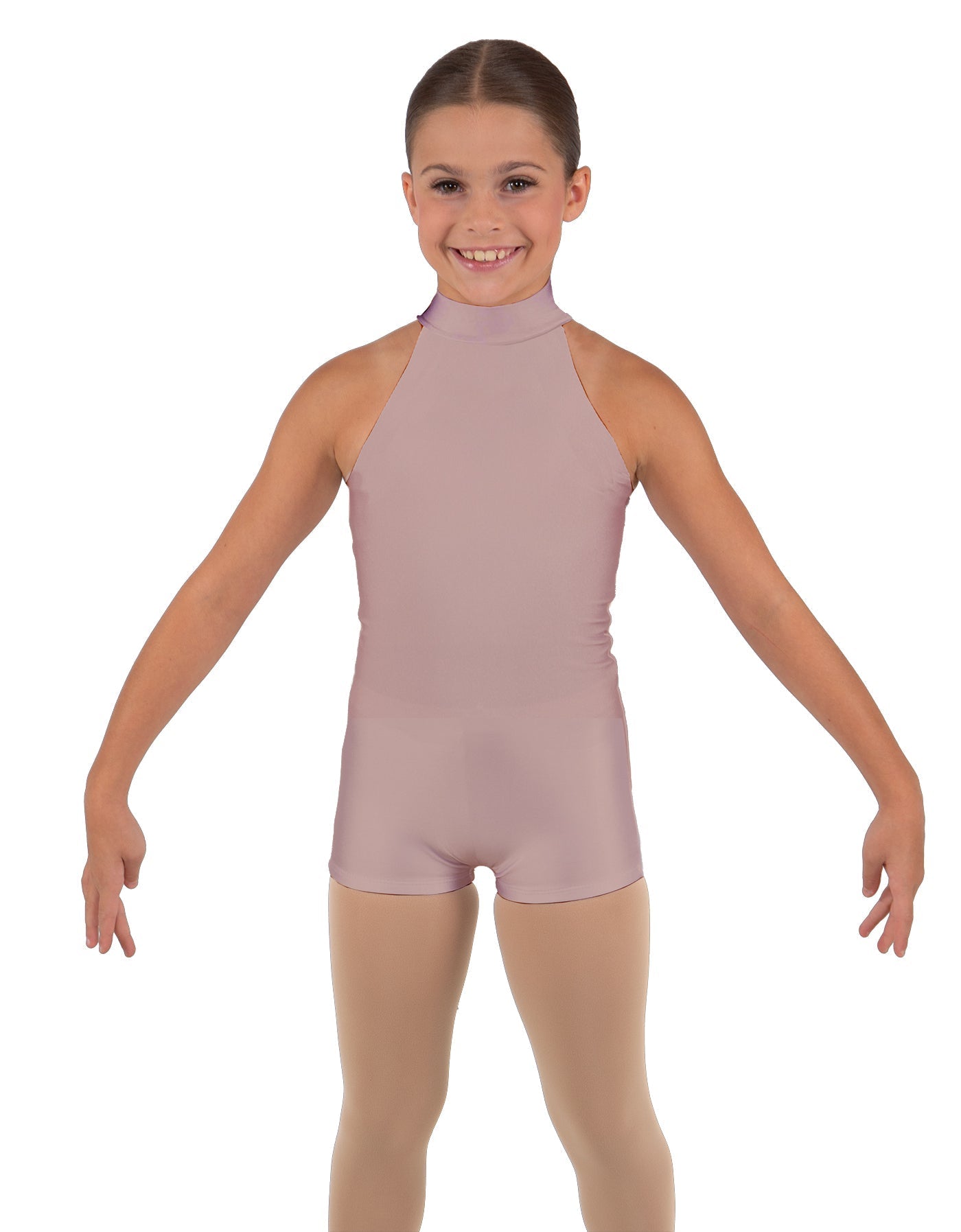 Solid Lycra Halter Collar Biketard