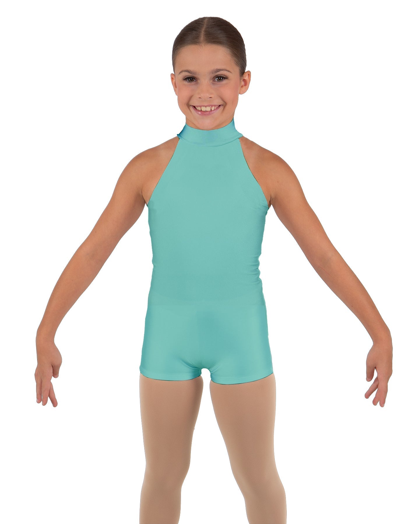Solid Lycra Halter Collar Biketard