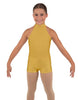Solid Lycra Halter Collar Biketard