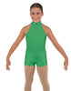 Solid Lycra Halter Collar Biketard