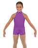 Solid Lycra Halter Collar Biketard