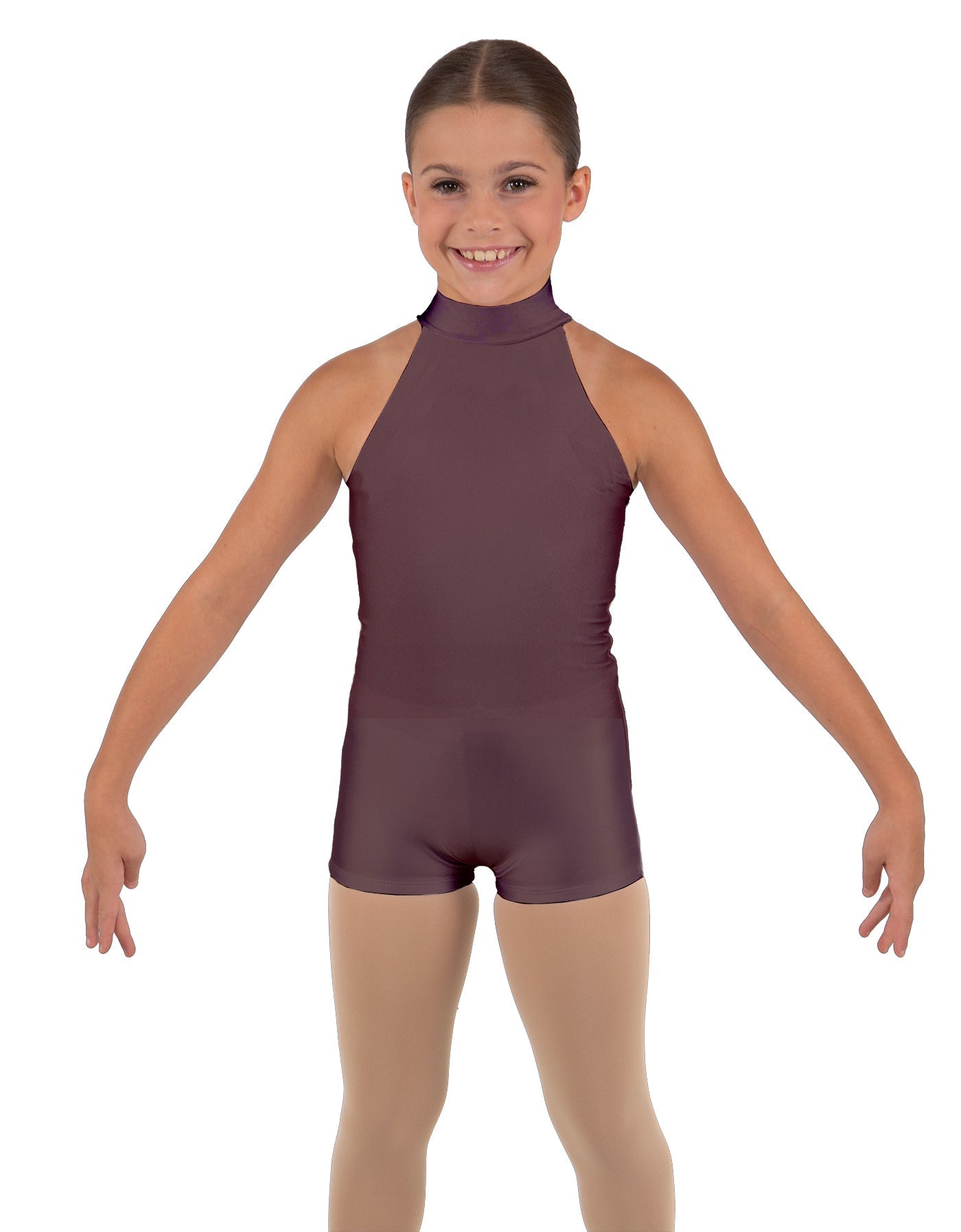 Solid Lycra Halter Collar Biketard