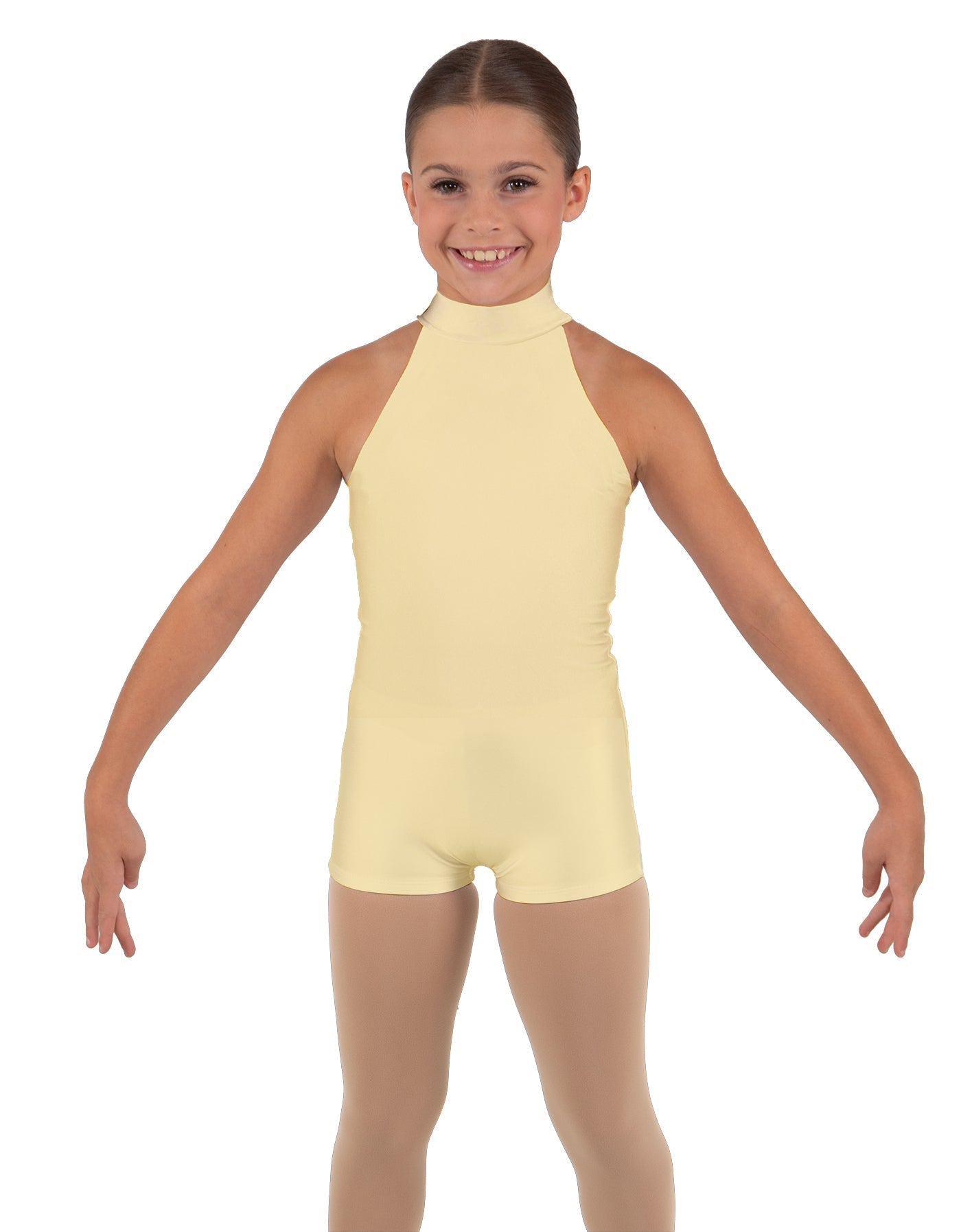 Solid Lycra Halter Collar Biketard