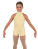 Solid Lycra Halter Collar Biketard