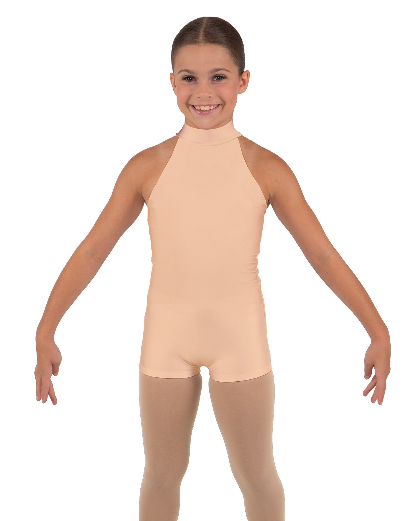 Solid Lycra Halter Collar Biketard