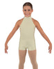 Solid Lycra Halter Collar Biketard
