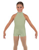 Solid Lycra Halter Collar Biketard