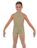 Solid Lycra Halter Collar Biketard