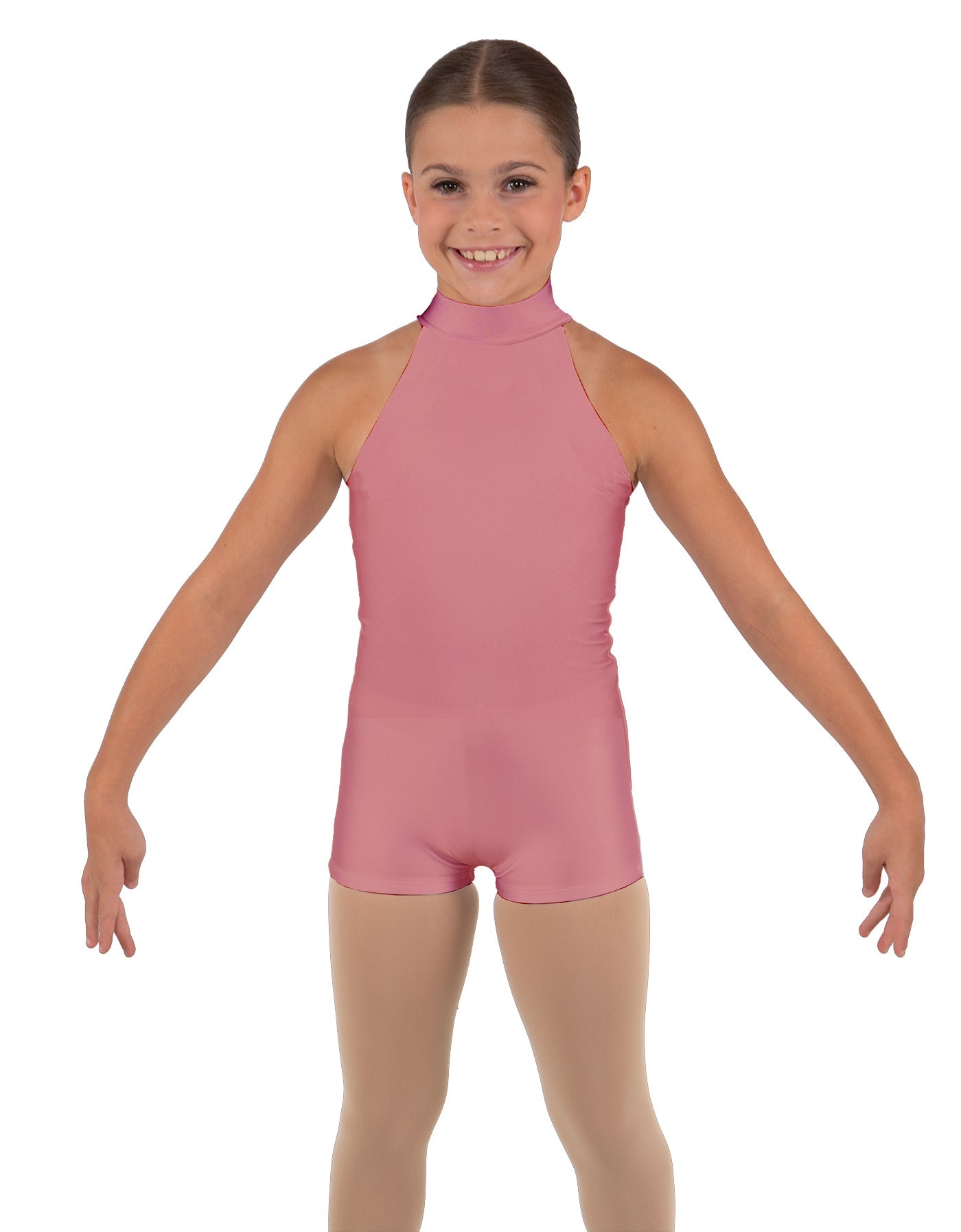 Solid Lycra Halter Collar Biketard