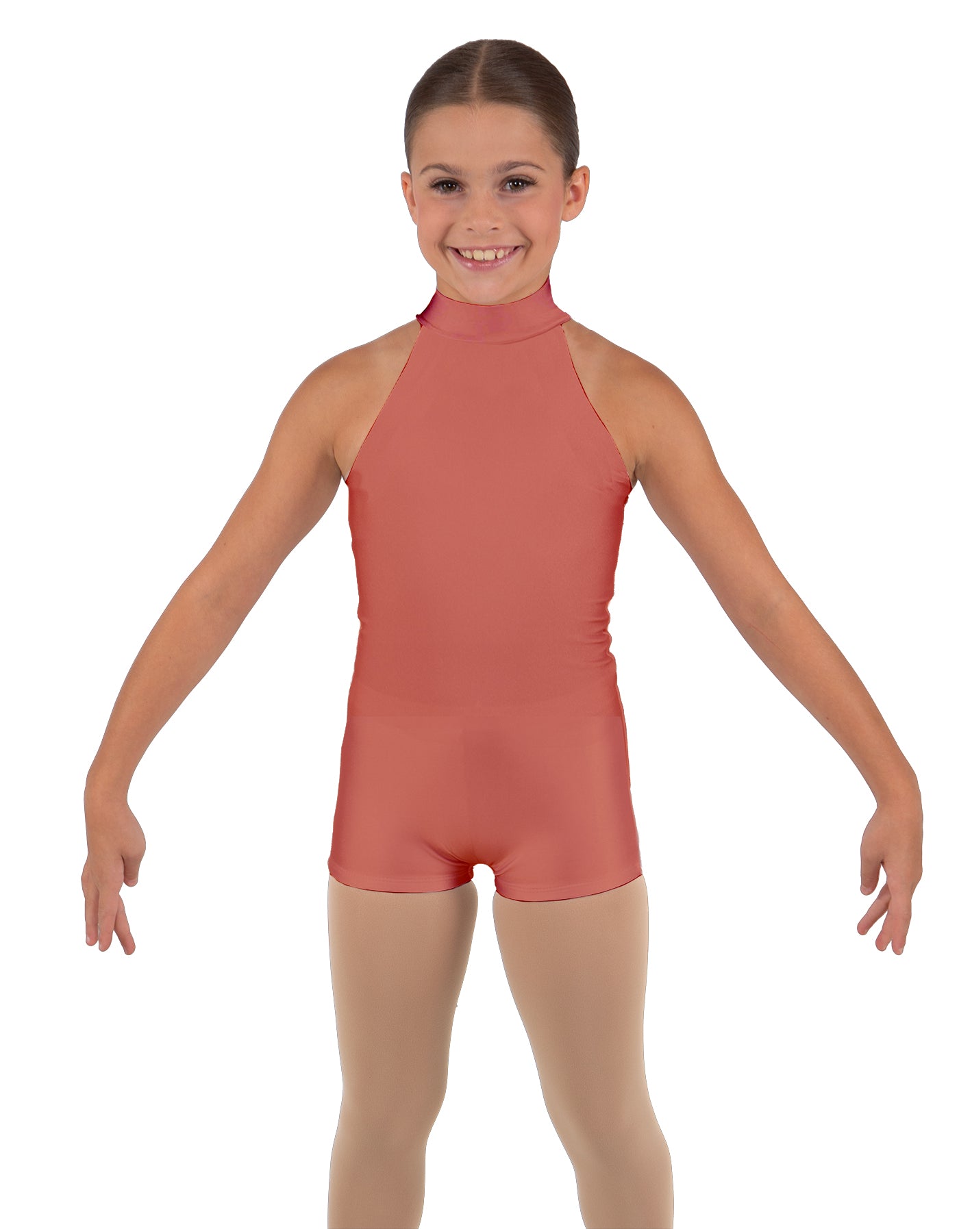 Solid Lycra Halter Collar Biketard