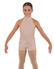 Solid Lycra Halter Collar Biketard