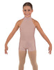 Solid Lycra Halter Collar Biketard