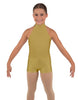 Solid Lycra Halter Collar Biketard