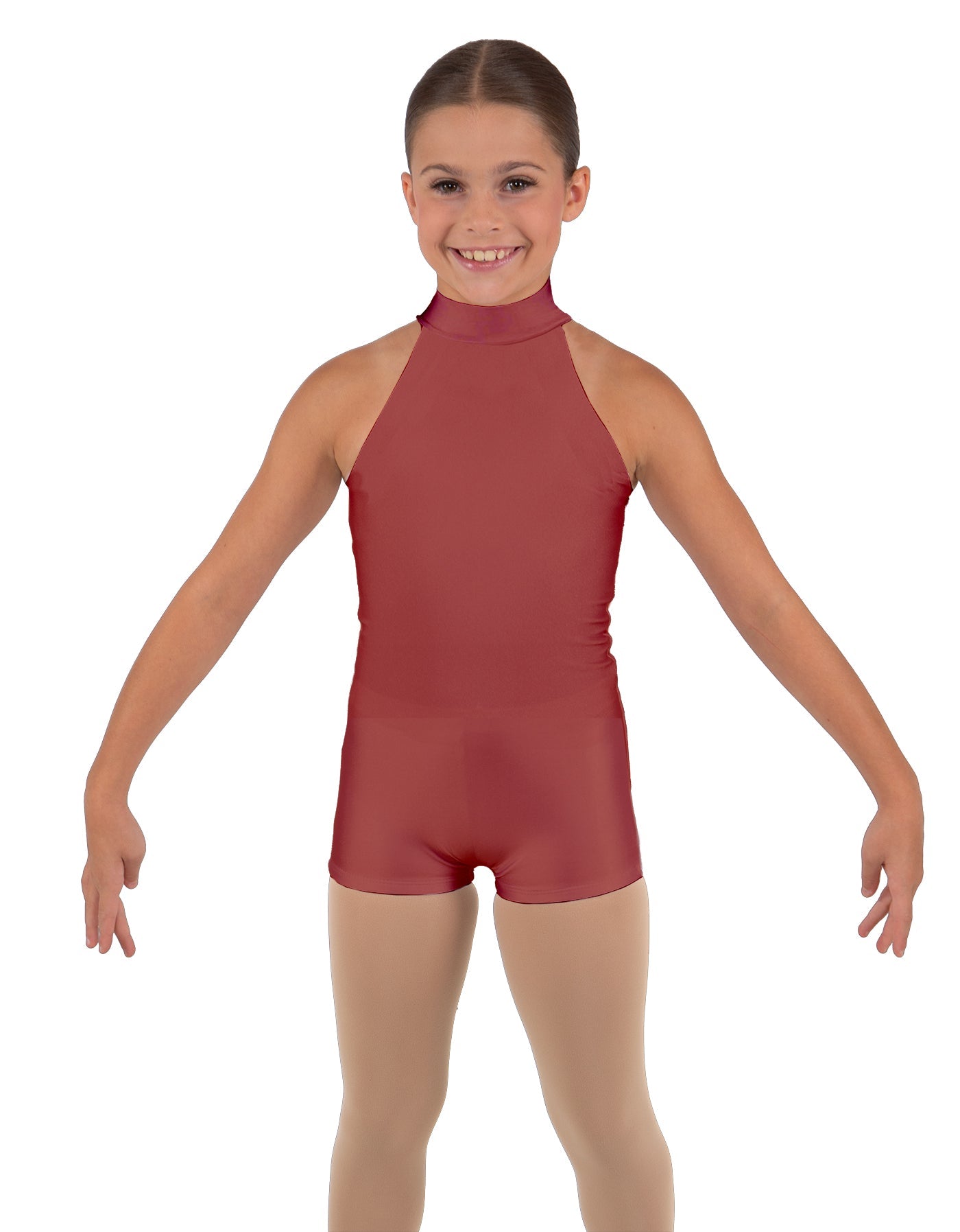 Solid Lycra Halter Collar Biketard
