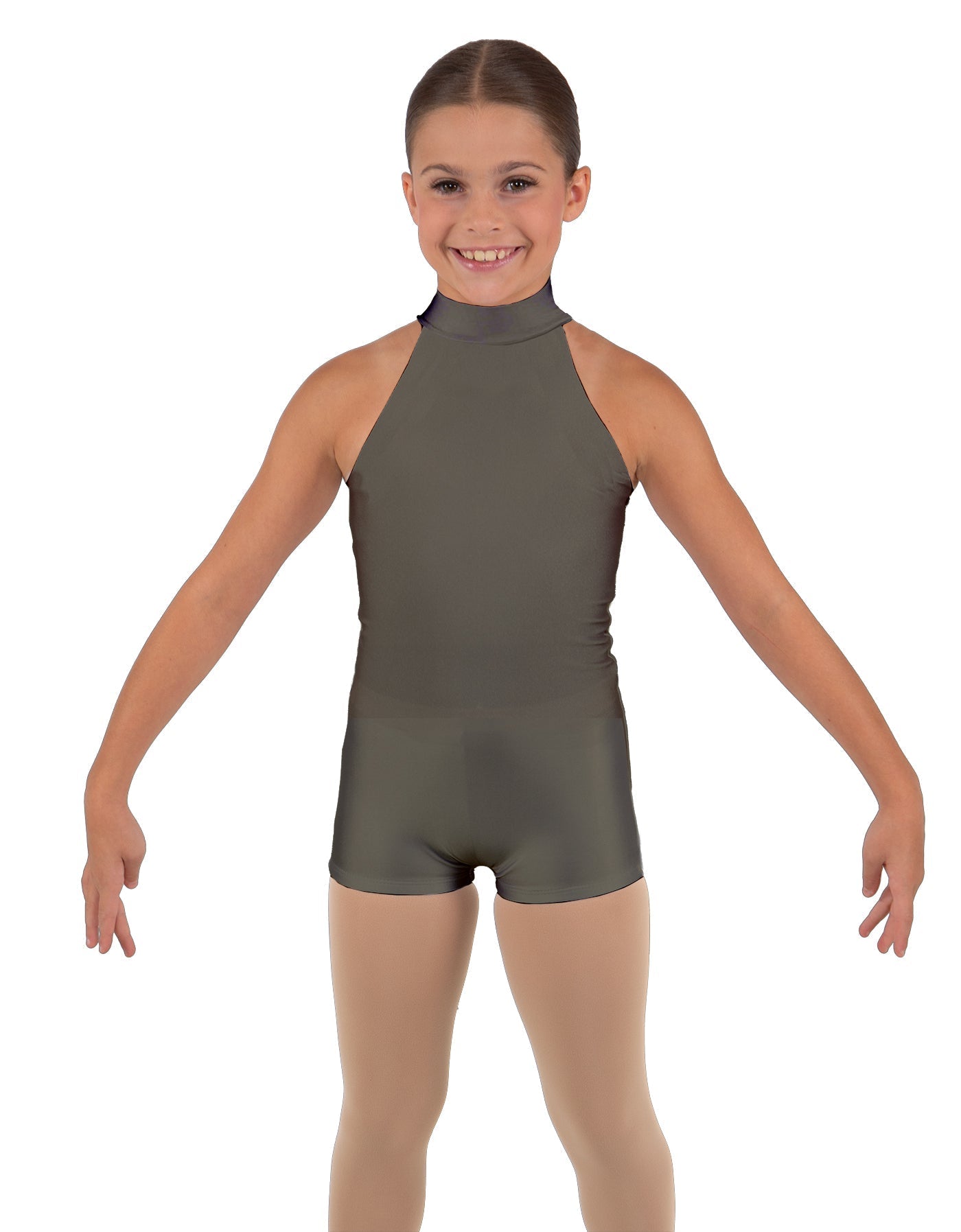 Solid Lycra Halter Collar Biketard