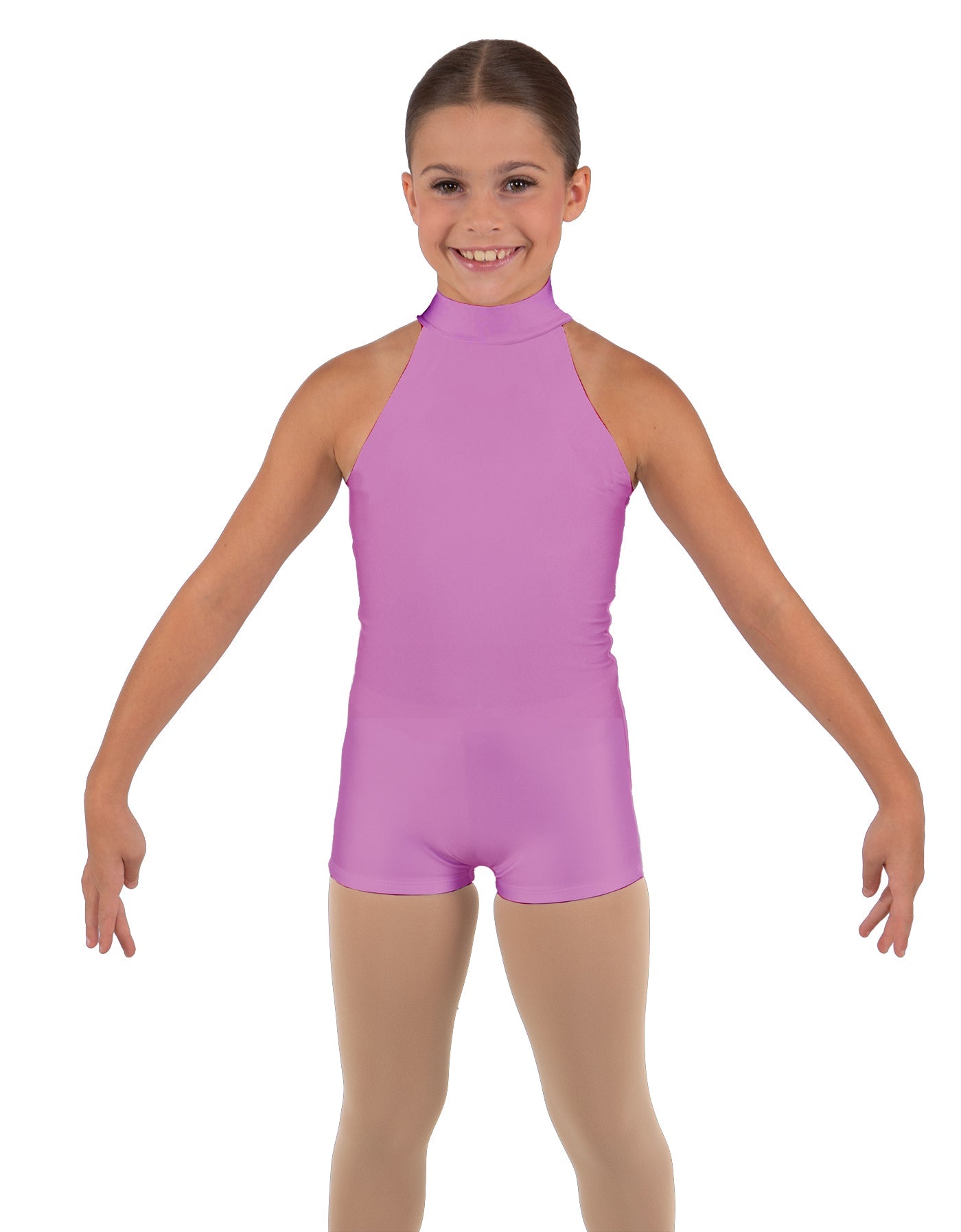 Solid Lycra Halter Collar Biketard