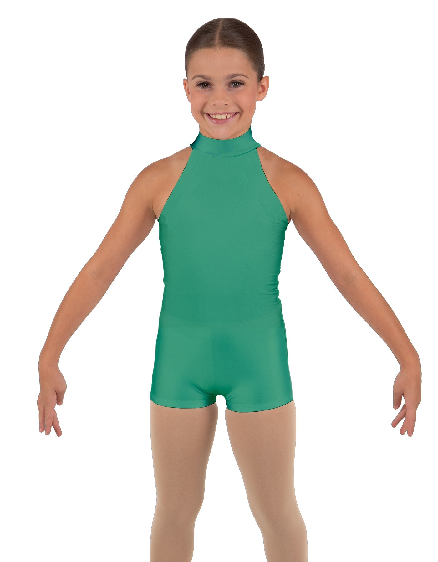 Solid Lycra Halter Collar Biketard